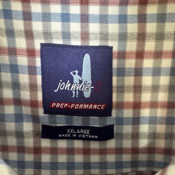Johnnie O Shirt Mens XXL Check Long Sleeve Button Down Prep-Formance Stretch - Picture 3 of 8